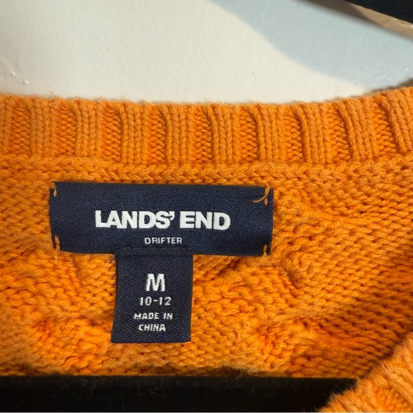 Land's End Drifter Sweater Yellow Size Medium 10-12 - Picture 9 of 11